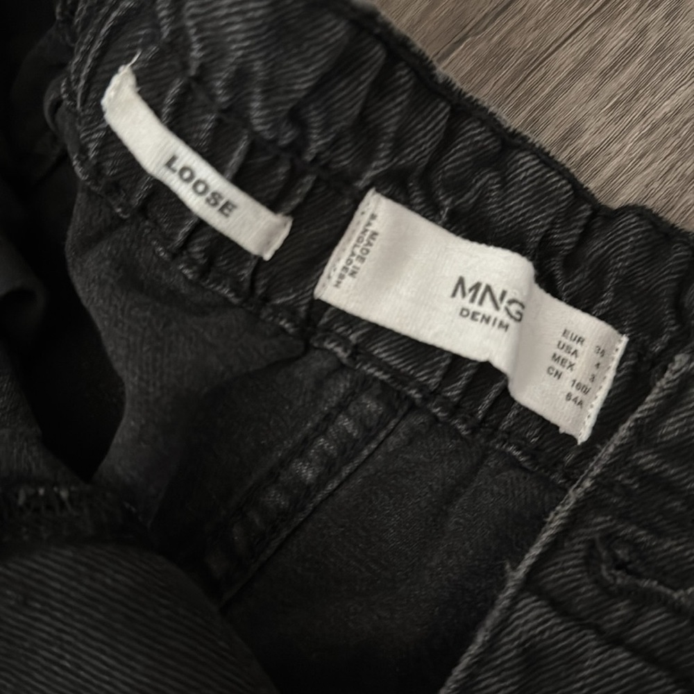 Mango MNG black women’s loose fit black jeans 4 - Picture 3 of 5